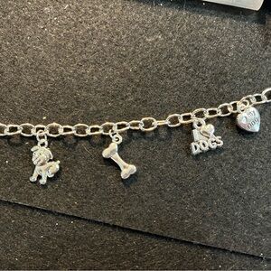 Silver Dog Charm Bracelet